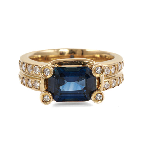 2.48ct Sapphire and Diamond Ring