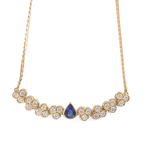 0.64ct Sapphire & Diamond Necklace