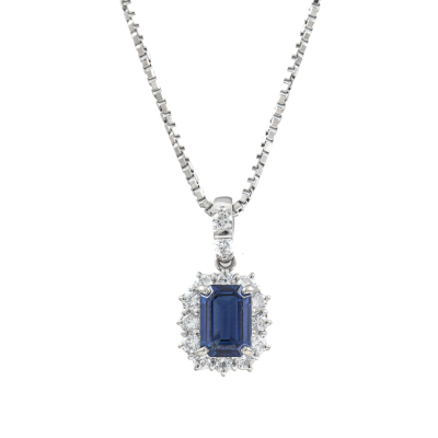 1.29ct Sapphire and Diamond Pendant