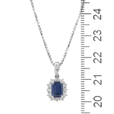 1.29ct Sapphire and Diamond Pendant - 2