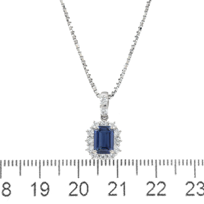 1.29ct Sapphire and Diamond Pendant - 3