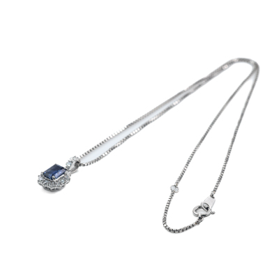 1.29ct Sapphire and Diamond Pendant - 5