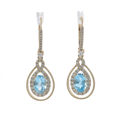 1.83ct Topaz and Diamond Earrings