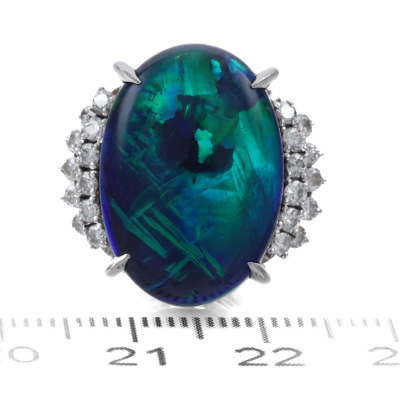 13.33ct Black Opal and Diamond Ring - 2