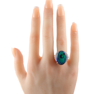 13.33ct Black Opal and Diamond Ring - 7