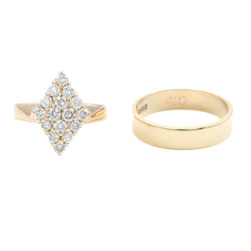 0.64ct Diamond Ring with Band 18ct Gold