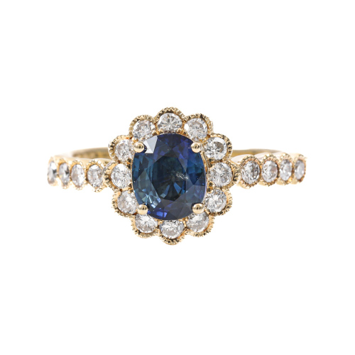 1.08ct Sapphire and Diamond Ring