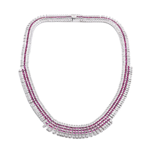 15.85ct Ruby and Diamond Necklace