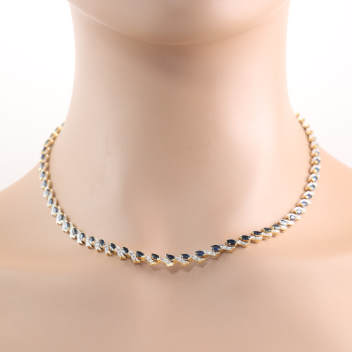 8.00ct Sapphire and Diamond Necklace