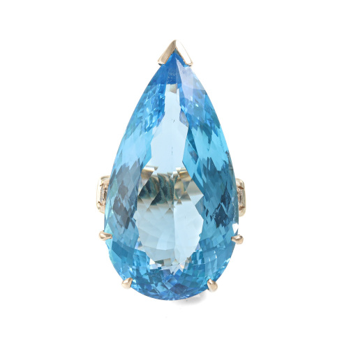 65.00ct Blue Topaz and Diamond Dress Ring