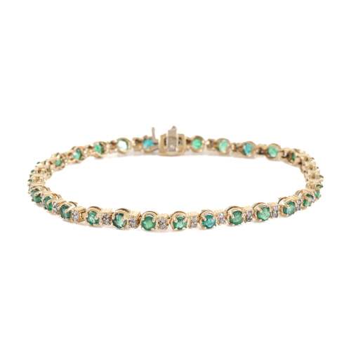 2.40ct Emerald and Diamond Bracelet