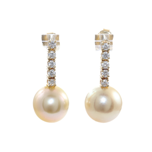 10.5-10.8mm Golden South Sea Pearl Earrings