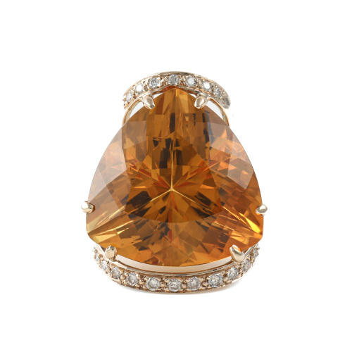 43.32ct Madagascan Citrine and Diamond Ring