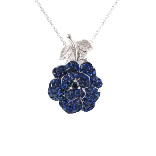 2.60ct Sapphire and Diamond Pendant