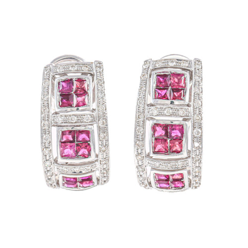 2.27ct Ruby and Diamond Earrings