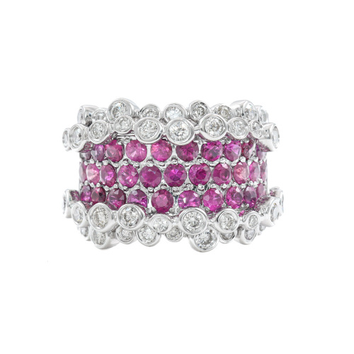 1.82ct Pink Sapphire and Diamond Ring