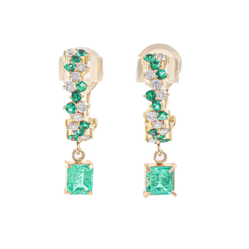 1.91ct Emerald and Diamond Earrings