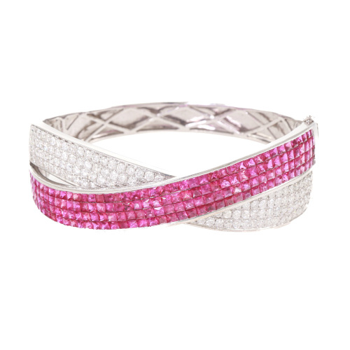 8.35ct Ruby and Diamond Bangle