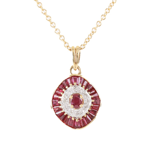 1.50ct Ruby and Diamond Pendant