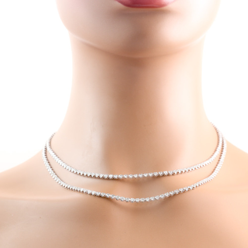 13.56ct 2 Row Diamond Tennis Necklace