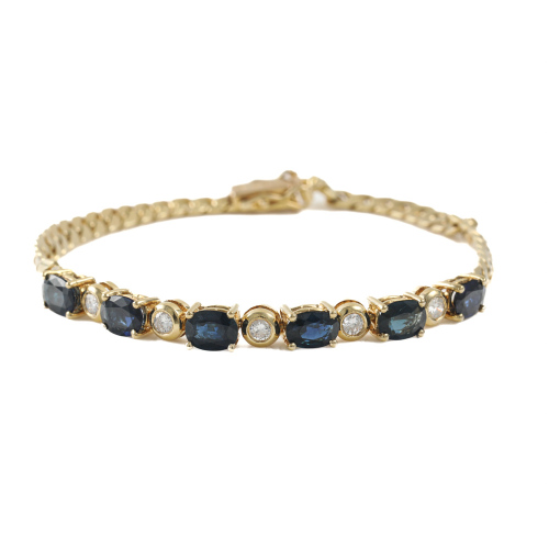 2.90ct Blue Sapphire and Diamond Bracelet