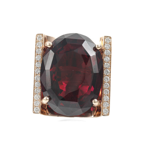 62.00ct Rhodolite Garnet and Diamond Ring