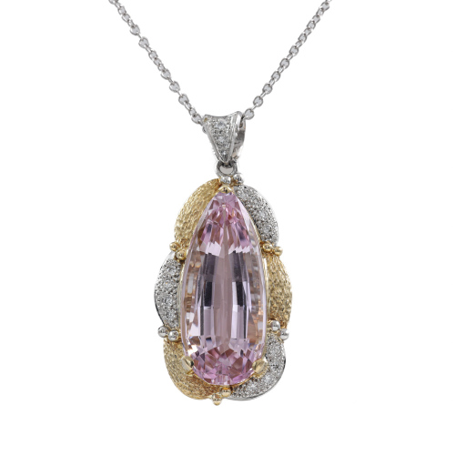 21.17ct Kunzite and Diamond Pendant