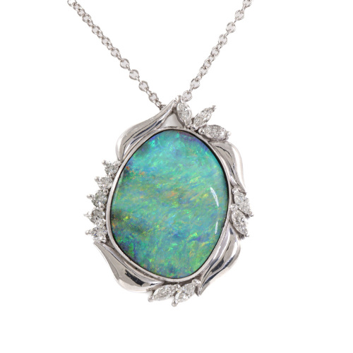 15.74ct Boulder Opal and Diamond Pendant