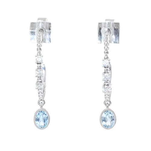 0.32ct Aquamarine and Diamond Earrings