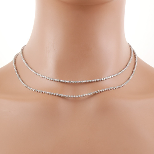 5.04ct Two Row Diamond Tennis Necklace