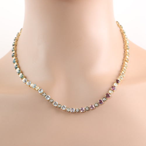 Multicolour Gemstones & Diamond Necklace