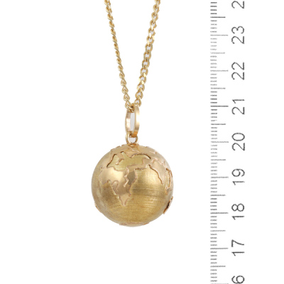 Globe 18ct Gold Pendant with 90cm Chain 28.1g - 3