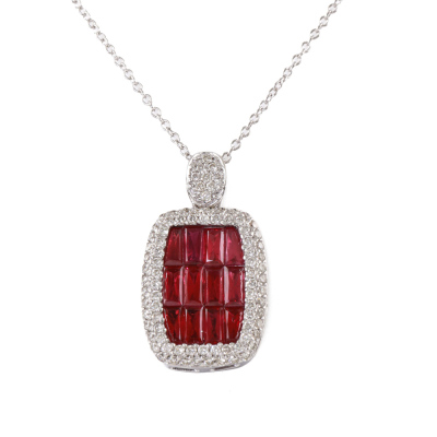 1.53ct Ruby and Diamond Pendant