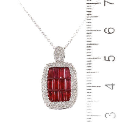 1.53ct Ruby and Diamond Pendant - 2