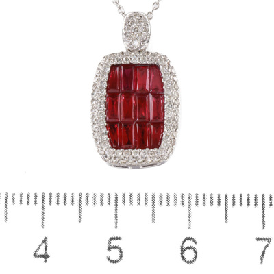 1.53ct Ruby and Diamond Pendant - 3