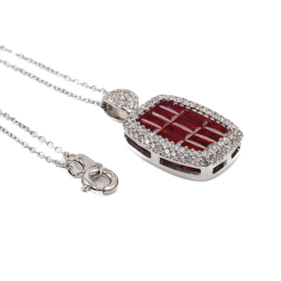 1.53ct Ruby and Diamond Pendant - 5