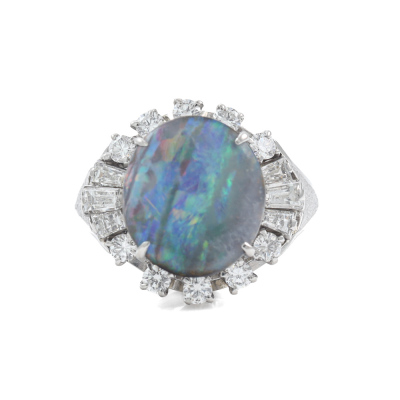 2.04ct Boulder Opal and Diamond Ring