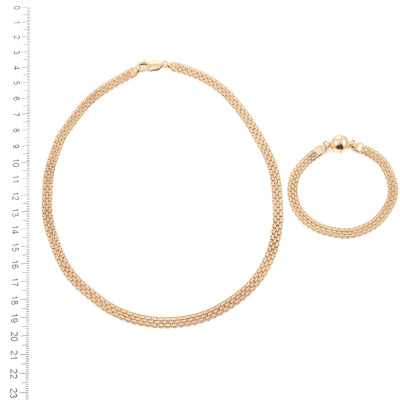 9ct Gold Necklace & Bracelet Set 25.8g - 2