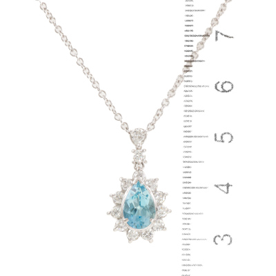 1.37ct Aquamarine and Diamond Pendant - 3