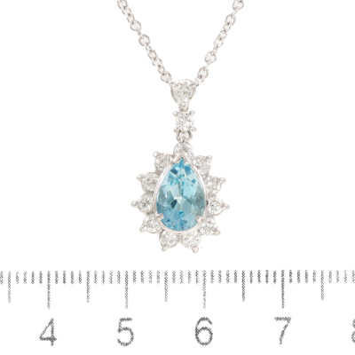 1.37ct Aquamarine and Diamond Pendant - 4