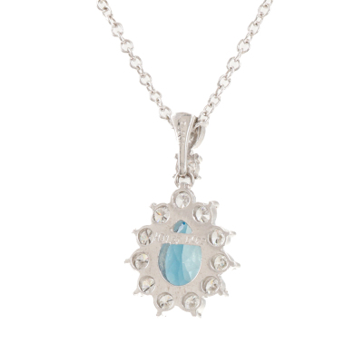 1.37ct Aquamarine and Diamond Pendant - 5