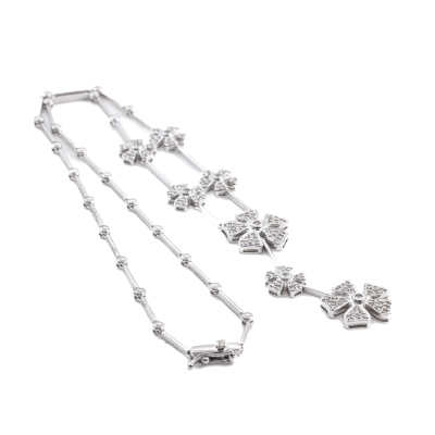 1.00ct Diamond Flower Design Necklace - 6