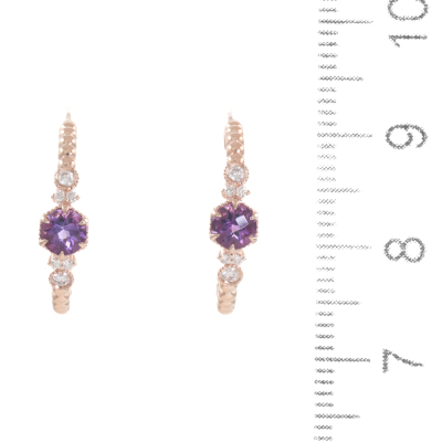 0.46ct Amethyst and Diamond Earrings - 2