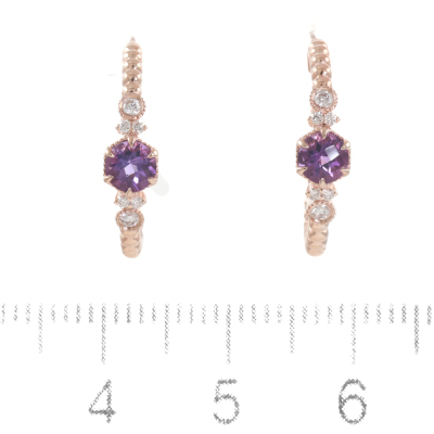 0.46ct Amethyst and Diamond Earrings - 3