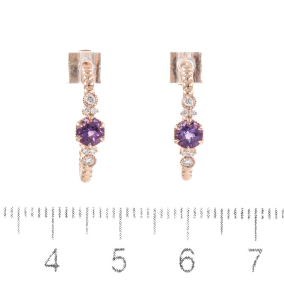 0.46ct Amethyst and Diamond Earrings - 6