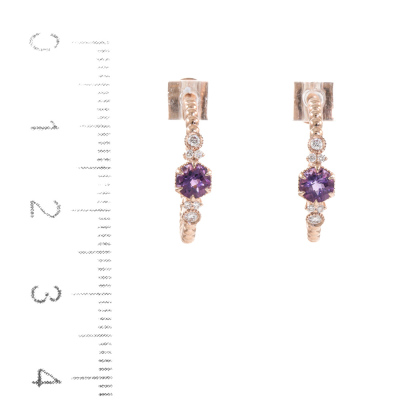 0.46ct Amethyst and Diamond Earrings - 7