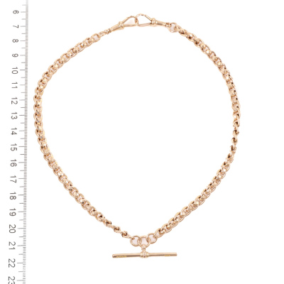 9ct Rose gold T-Bar Necklace - 4