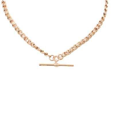 9ct Rose gold T-Bar Necklace - 5