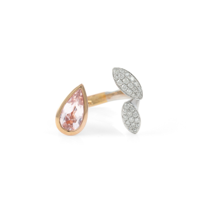 1.32ct Morganite and Diamond Open Ring