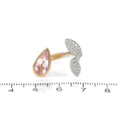 1.32ct Morganite and Diamond Open Ring - 2